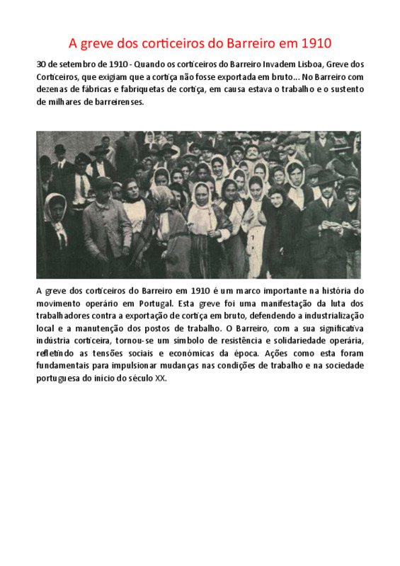 A greve dos corticeiros do Barreiro em 1910.pdf A greve dos corticeiros do Barreiro em 1910.pdf